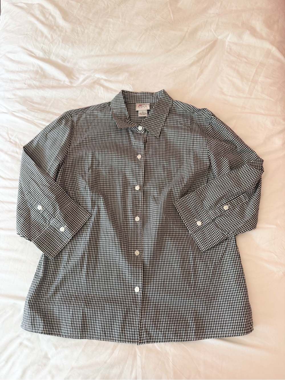 Madison & Max Black And White Button Down Shirt Size 12